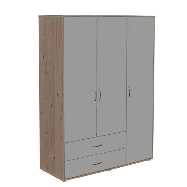 Kleiderschrank 3 Türen 2 Schübe Terra/Urban Grey Kleiderschrank 3 Türen 2 Schübe Terra/Urban Grey