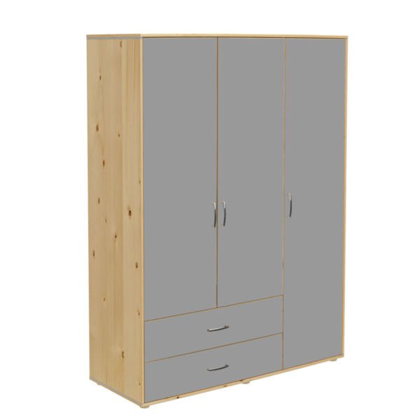 Schrank 3 Türen 2 Schübe Kiefer/Urban Grey Schrank 3 Türen 2 Schübe Kiefer/Urban Grey