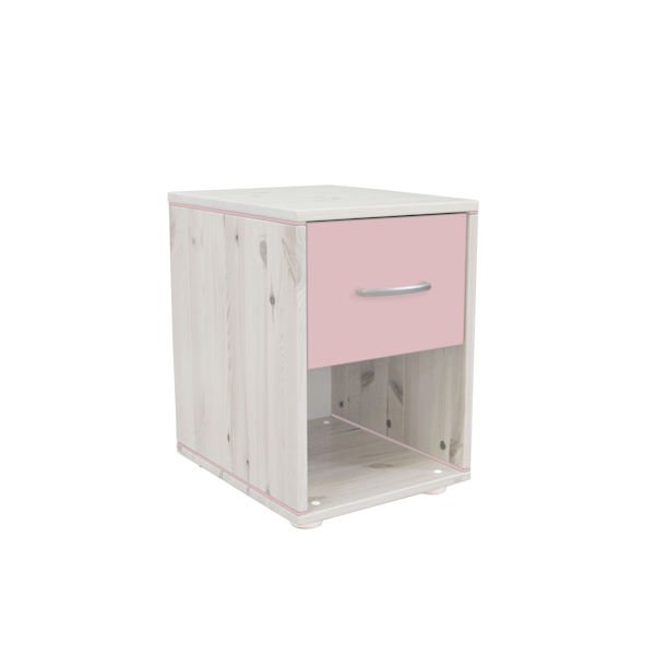 Classic Nachttisch 1 Schublade Kieferweiß/Rosa Classic Nachttisch 1 Schublade Kieferweiß/Rosa