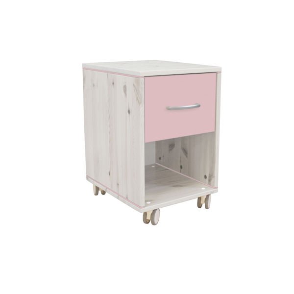 Classic Nachttisch 1 Schublade Kieferweiß/Rosa Classic Nachttisch 1 Schublade Kieferweiß/Rosa