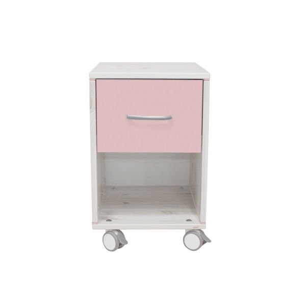Classic Nachttisch 1 Schublade Kieferweiß/Rosa Classic Nachttisch 1 Schublade Kieferweiß/Rosa