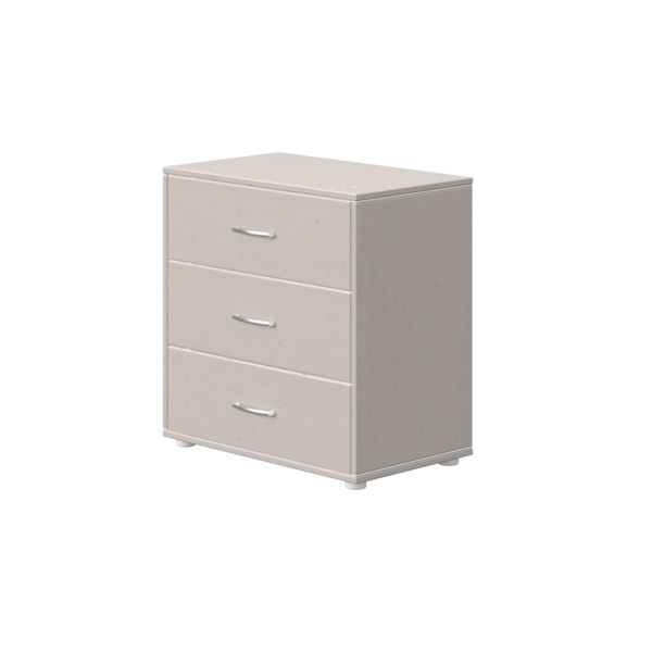 Flexa Kommode mit 3 Schubladen grau/grau/weiß Flexa Kommode mit 3 Schubladen grau/grau/weiß