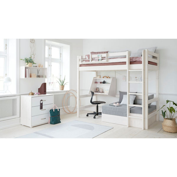 Flexa Kommode mit 3 Schubladen grau/grau/weiß Flexa Kommode mit 3 Schubladen grau/grau/weiß