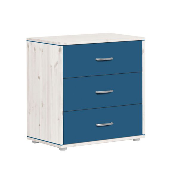 Classic Kommode 3 Schübe Kieferweiß/Nordic Blue Classic Kommode 3 Schübe Kieferweiß/Nordic Blue