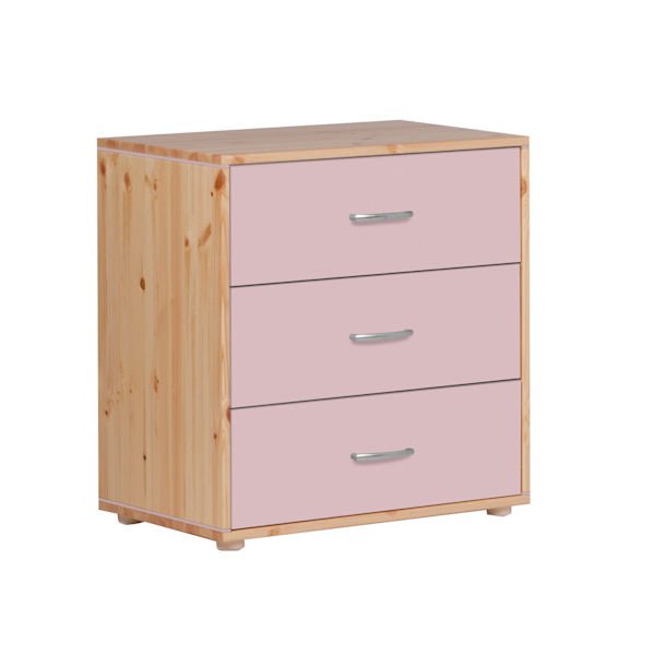 Classic Kommode 3 Schübe Kiefer/Rosa Classic Kommode 3 Schübe Kiefer/Rosa