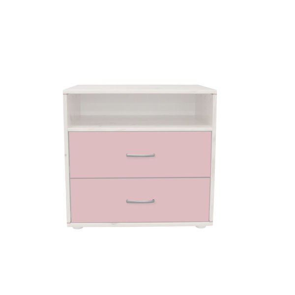 Classic Kommode 2 Schübe Kieferweiß/Rosa Classic Kommode 2 Schübe Kieferweiß/Rosa
