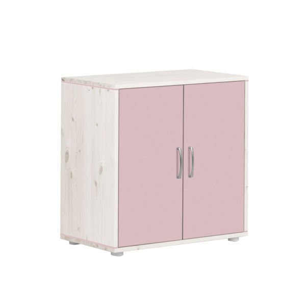 Classic Kommode 2 Türen Kieferweiß/Rosa Classic Kommode 2 Türen Kieferweiß/Rosa