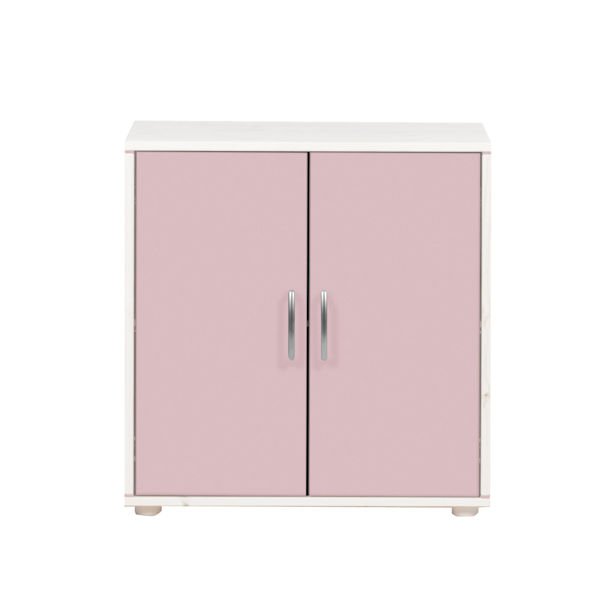 Classic Kommode 2 Türen Kieferweiß/Rosa Classic Kommode 2 Türen Kieferweiß/Rosa