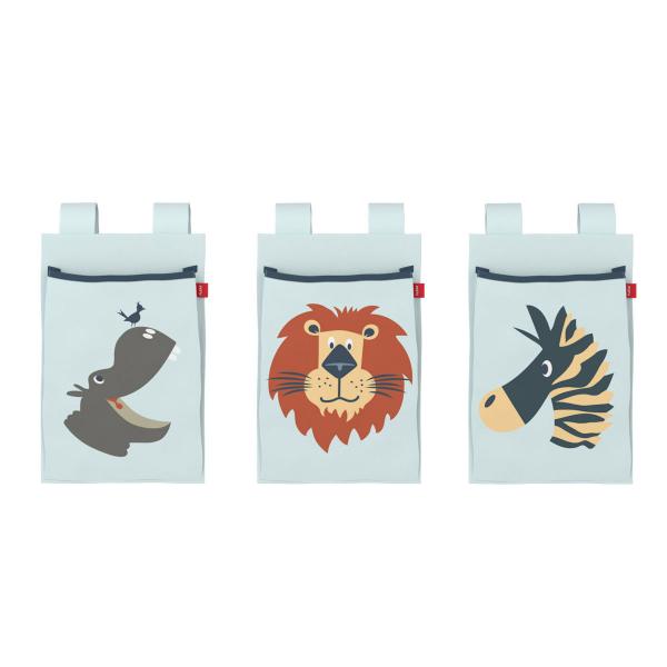Flexa Betttaschen 3er Set Motiv Safari Flexa Betttaschen 3er Set Motiv Safari
