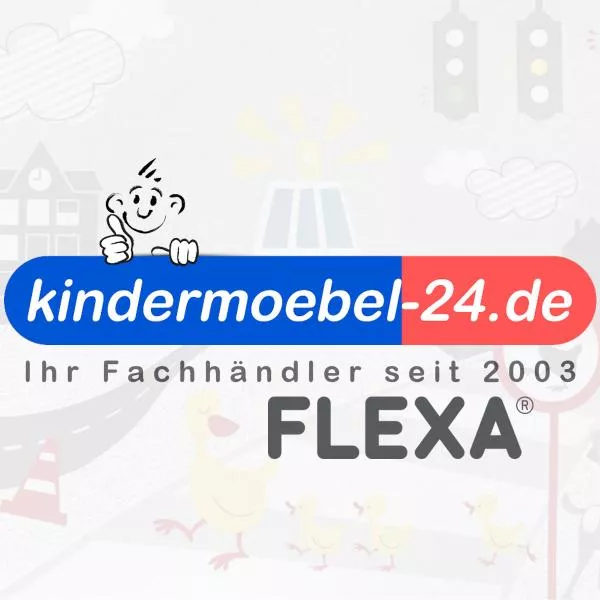 Flexa Classic Kombi-Etagenbett 90x200 Schrägleiter in weiß