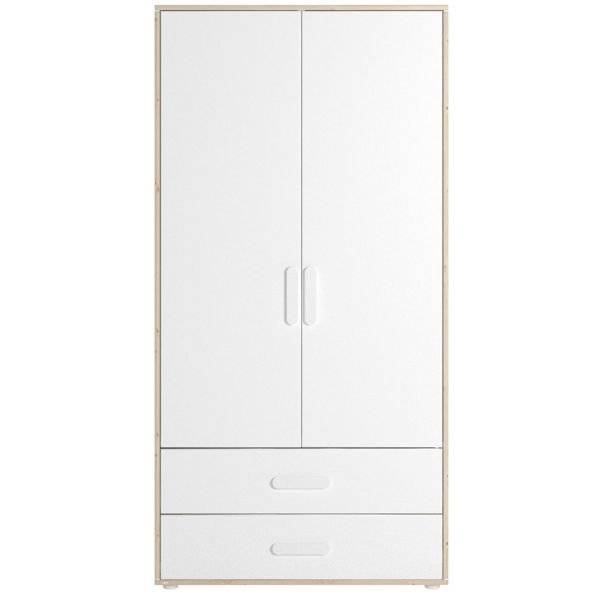 Flexa Näst Kleiderschrank 2 Türen 2 Schübe Natur/Weiß Flexa Näst Kleiderschrank 2 Türen 2 Schübe Natur/Weiß