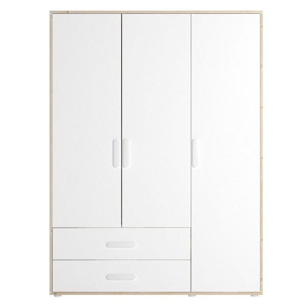 Flexa Näst Kleiderschrank 3 Türen 2 Schübe Natur/Weiß Flexa Näst Kleiderschrank 3 Türen 2 Schübe Natur/Weiß