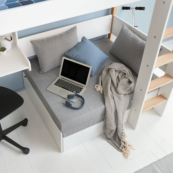 Flexa Nor CASA Hochbett g. Leiter, Couch, Schreibt. 90x200 Eiche/White Flexa Nor CASA Hochbett g. Leiter, Couch, Schreibt. 90x200 Eiche/White