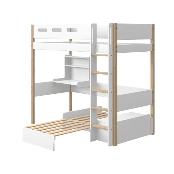 Flexa Nor CASA Hochbett g. Leiter, Couch, Schreibt. 90x200 Eiche/White Flexa Nor CASA Hochbett g. Leiter, Couch, Schreibt. 90x200 Eiche/White