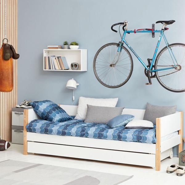 Flexa Nor Einzelbett Gästebett+Schübe 90x190 Eiche / White Flexa Nor Einzelbett Gästebett+Schübe 90x190 Eiche / White