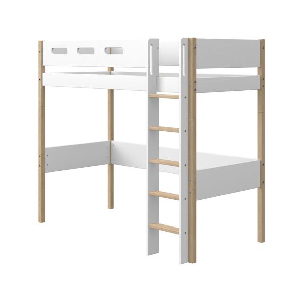 Flexa Nor Hochbett gerade Leiter 90x200 Eiche / White Flexa Nor Hochbett gerade Leiter 90x200 Eiche / White