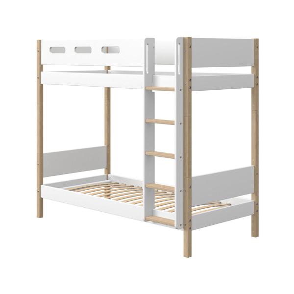 Flexa Hohes Etagenbett gerade Leiter 90x190 Eiche / White Flexa Hohes Etagenbett gerade Leiter 90x190 Eiche / White