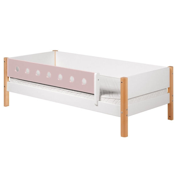 Flexa White Einzelbett 90x190 cm vordere Sicherung rosa Flexa White Einzelbett 90x190 cm vordere Sicherung rosa