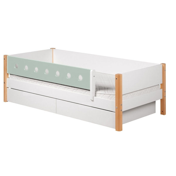 Flexa White Einzelbett 90x190 cm Schübe u. Sicherung mint Flexa White Einzelbett 90x190 cm Schübe u. Sicherung mint