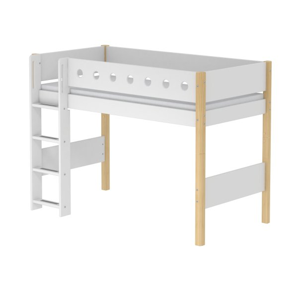 Flexa White Mittelhochbett 90x190 gerade L. weiß/birke/weiß Flexa White Mittelhochbett 90x190 gerade L. weiß/birke/weiß