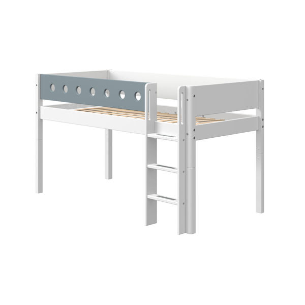 Flexa White Spielbett 90x190 gerade Leiter in Weiß/Blau Flexa White Spielbett 90x190 gerade Leiter in Weiß/Blau