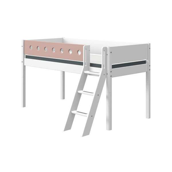 Flexa White Spielbett 90x190 Schrägleiter in Weiß/Light Rose Flexa White Spielbett 90x190 Schrägleiter in Weiß/Light Rose
