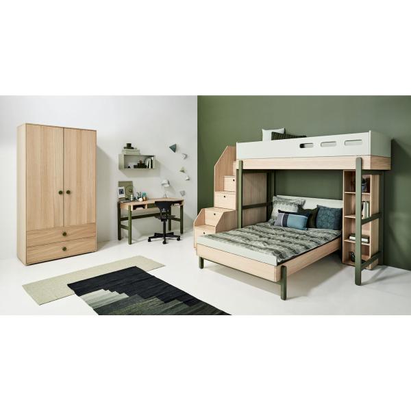 Flexa Popsicle Hochbett mit Treppe in 90x200 Cherry Flexa Popsicle Hochbett mit Treppe in 90x200 Cherry