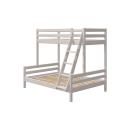 Kombi-Etagenbett 90x200 Schrägleiter grau Kombi-Etagenbett 90x200 Schrägleiter grau