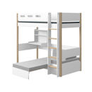 Flexa Nor CASA Hochbett g. Leiter, Couch, Schreibt. 90x200 Eiche/White