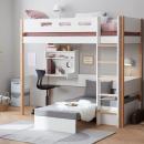 Flexa Nor CASA Hochbett g. Leiter, Couch, Schreibt. 90x200 Eiche/White