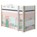 Flexa Nor Mittelhochbett gerade Leiter 90x200 Eiche / White