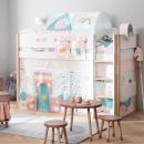 Flexa Nor Mittelhochbett gerade Leiter 90x200 Eiche / White