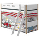 Flexa Nor Mittelhochbett Schrägleiter 90x200 Eiche / White