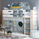 Flexa Nor Mittelhochbett Schrägleiter 90x200 Eiche / White