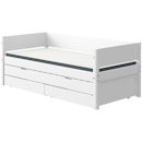White Ausziehbett 90x200 mit 2 Schübe weiß White Ausziehbett 90x200 mit 2 Schübe weiß