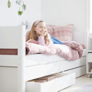 White Ausziehbett 90x200 mit 2 Schübe weiß White Ausziehbett 90x200 mit 2 Schübe weiß