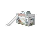 Flexa White Rutschbett 90x200 gerade Leiter in Weiß/Light Rose