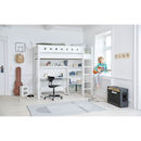 Flexa White Hochbett 90x200 gerade Leiter in weiß