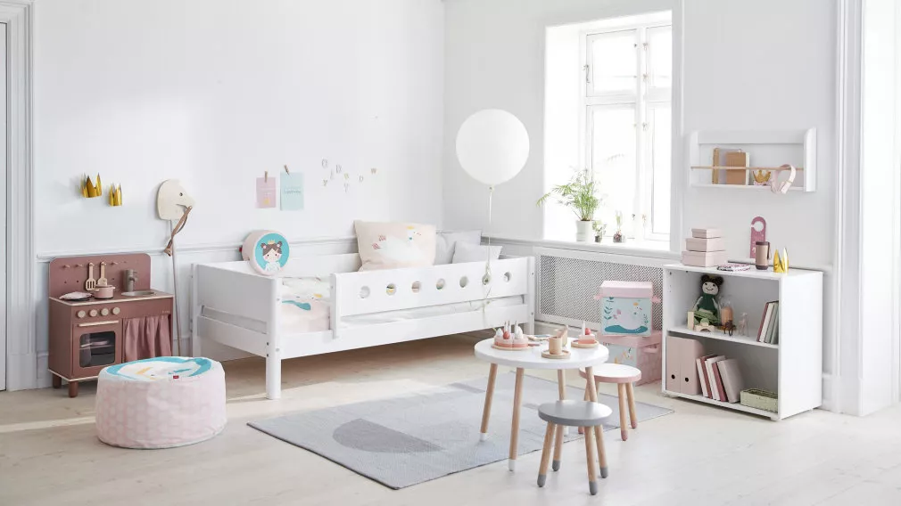 Flexa White Einzelbett Schreibtisch Regal